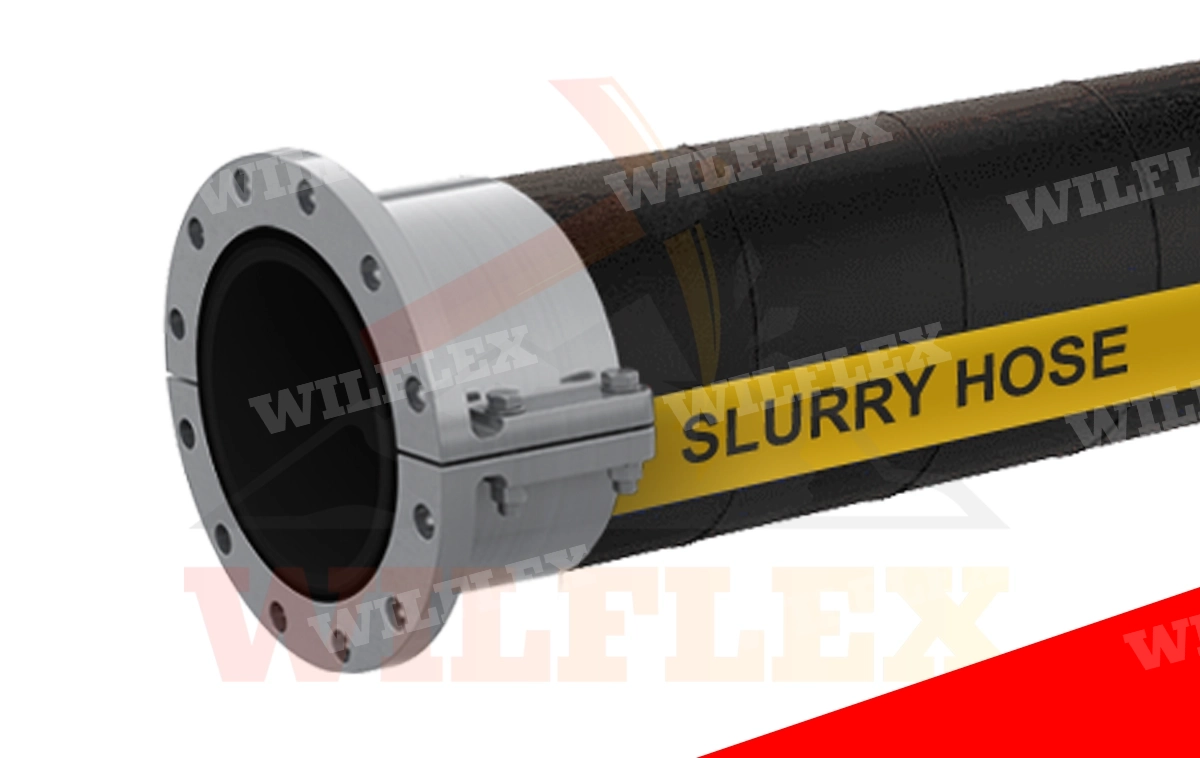 MANGUERA JEBE Y LONA PULPA MINERAL CON BRIDA PARTIDA AMBOS EXTREMOS